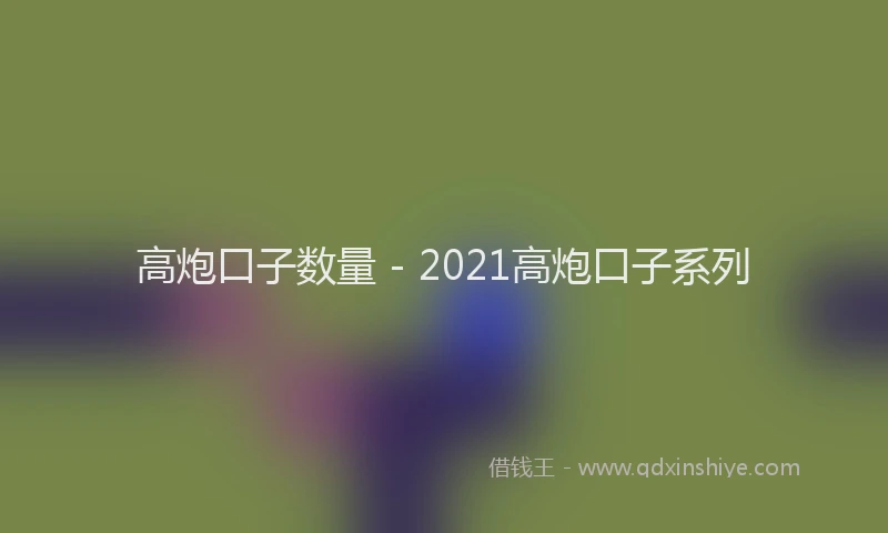 高炮口子数量 - 2021高炮口子系列