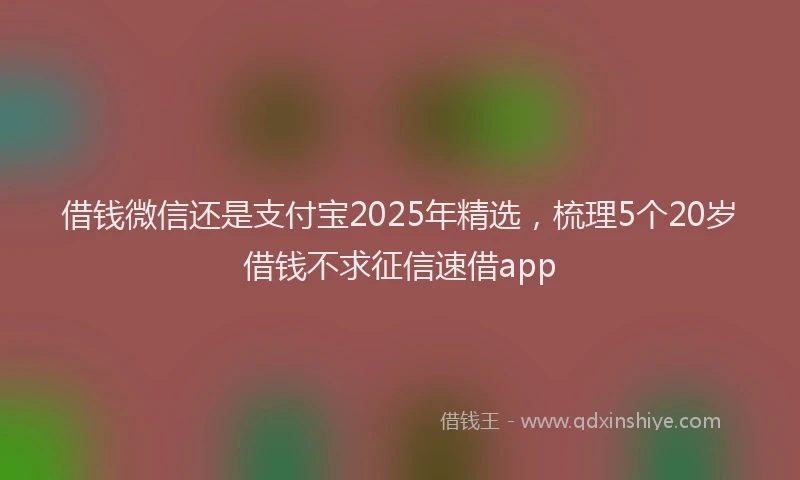 借钱微信还是支付宝2025年精选，梳理5个20岁借钱不求征信速借app