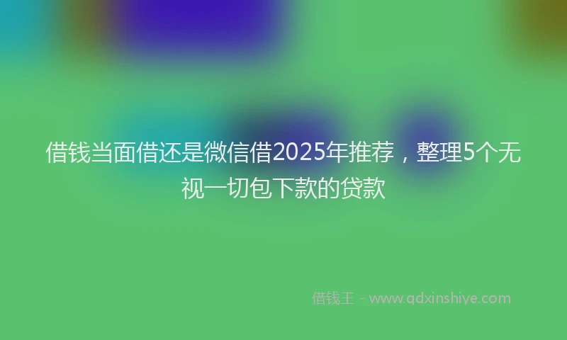 借钱当面借还是微信借2025年推荐,整理5个无视一切包下款的贷款