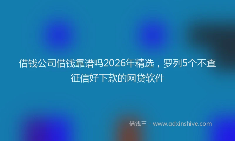借钱公司借钱靠谱吗2026年精选，罗列5个不查征信好下款的网贷软件