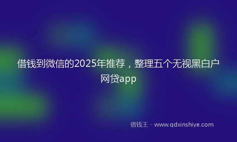 借钱到微信的2025年推荐,整理五个无视黑白户网贷app