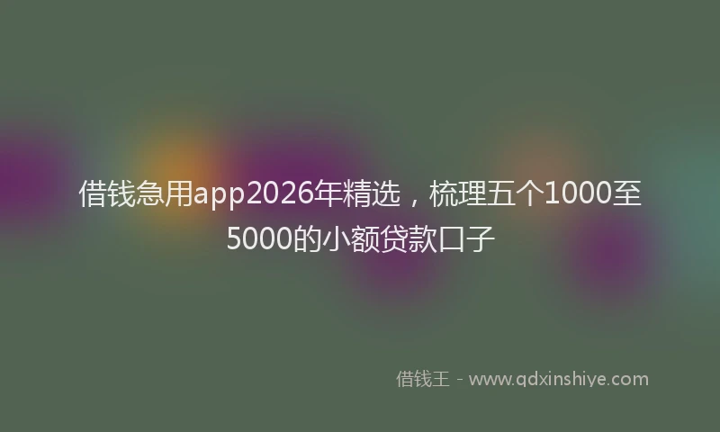 借钱急用app2026年精选，梳理五个1000至5000的小额贷款口子