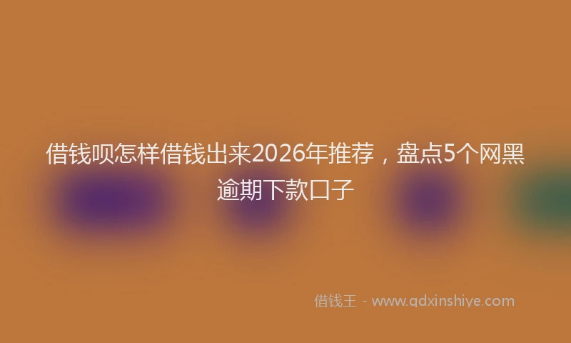 借钱呗怎样借钱出来2026年推荐，盘点5个网黑逾期下款口子