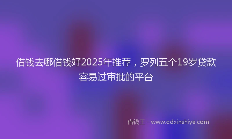 借钱去哪借钱好2025年推荐,罗列五个19岁贷款容易过审批的平台