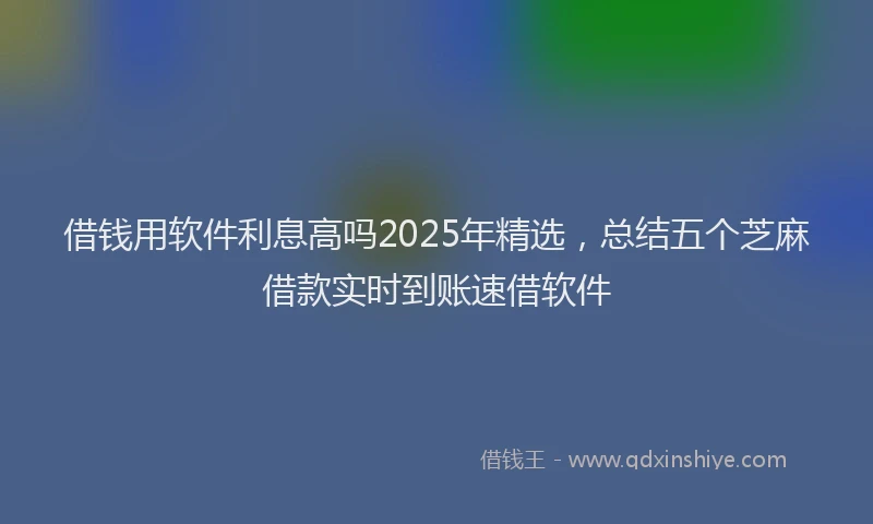 借钱用软件利息高吗2025年精选，总结五个芝麻借款实时到账速借软件