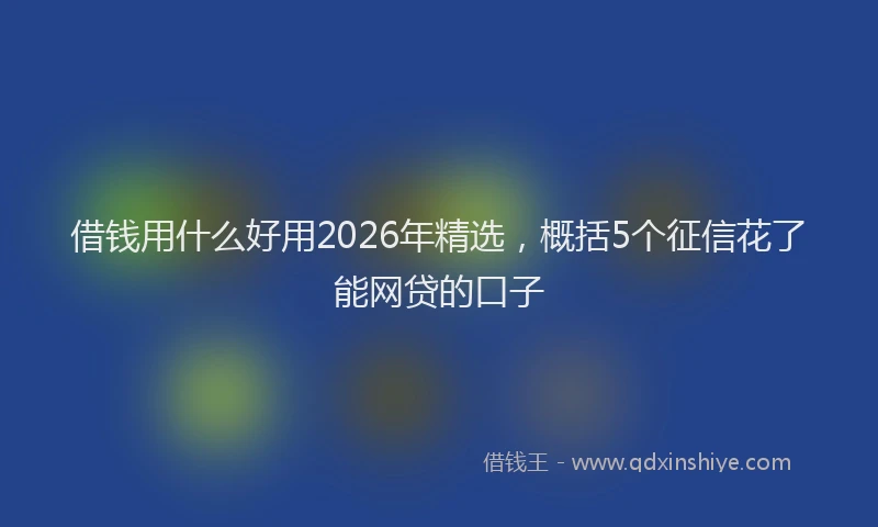 借钱用什么好用2026年精选，概括5个征信花了能网贷的口子