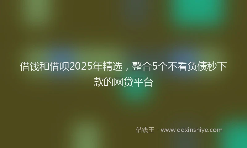 借钱和借呗2025年精选，整合5个不看负债秒下款的网贷平台