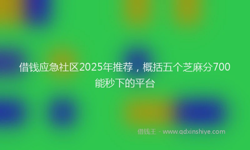 借钱应急社区2025年推荐，概括五个芝麻分700能秒下的平台