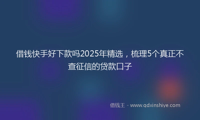 借钱快手好下款吗2025年精选，梳理5个真正不查征信的贷款口子