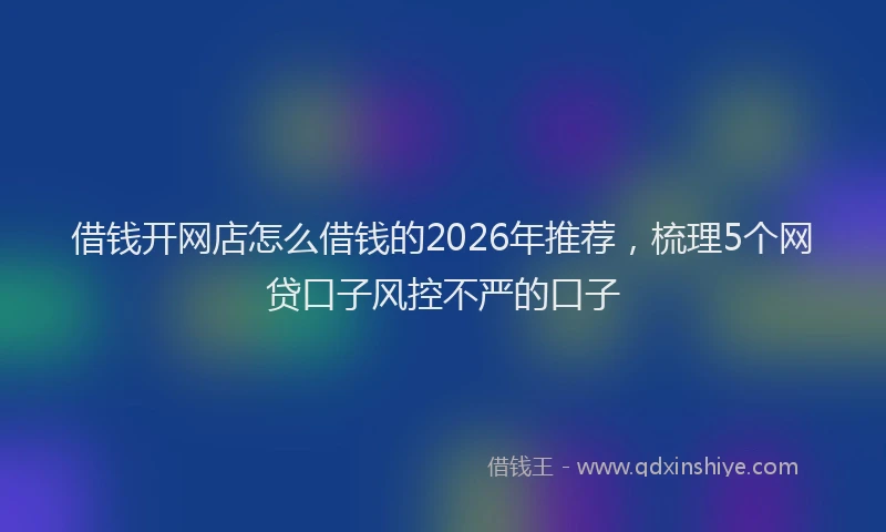 借钱开网店怎么借钱的2026年推荐，梳理5个网贷口子风控不严的口子