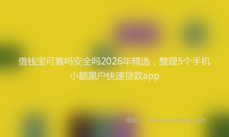 借钱宝可靠吗安全吗2026年精选,整理5个手机小额黑户快速贷款app