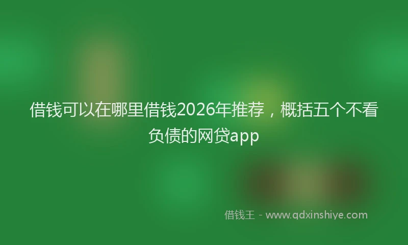 借钱可以在哪里借钱2026年推荐，概括五个不看负债的网贷app