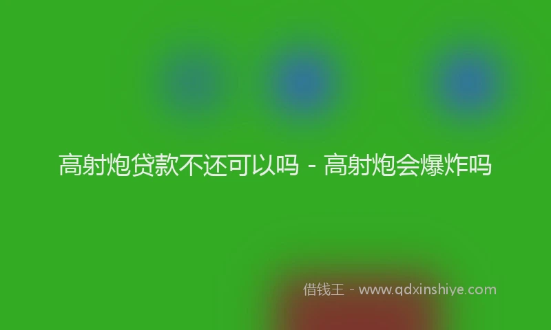 高射炮贷款不还可以吗 - 高射炮会爆炸吗