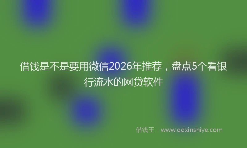 借钱是不是要用微信2026年推荐，盘点5个看银行流水的网贷软件