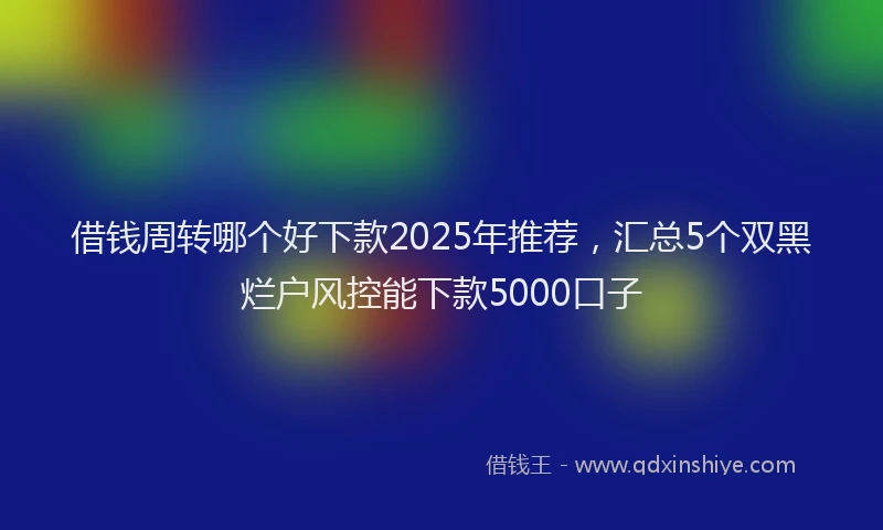 借钱周转哪个好下款2025年推荐，汇总5个双黑烂户风控能下款5000口子