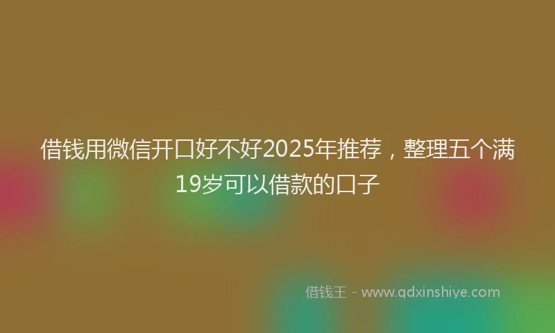 借钱用微信开口好不好2025年推荐,整理五个满19岁可以借款的口子