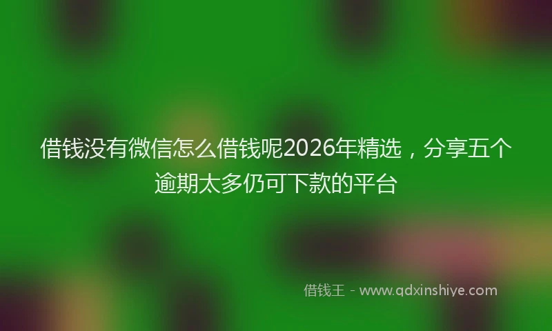借钱没有微信怎么借钱呢2026年精选，分享五个逾期太多仍可下款的平台
