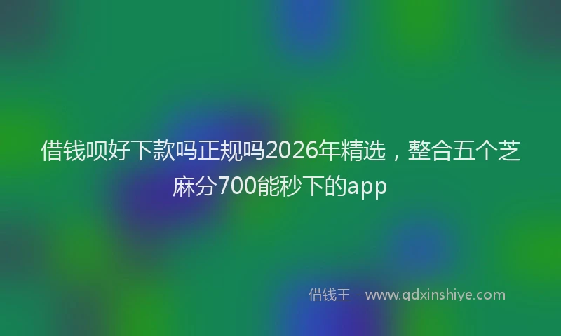 借钱呗好下款吗正规吗2026年精选，整合五个芝麻分700能秒下的app
