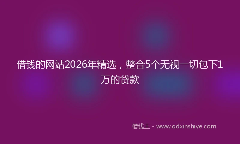借钱的网站2026年精选，整合5个无视一切包下1万的贷款