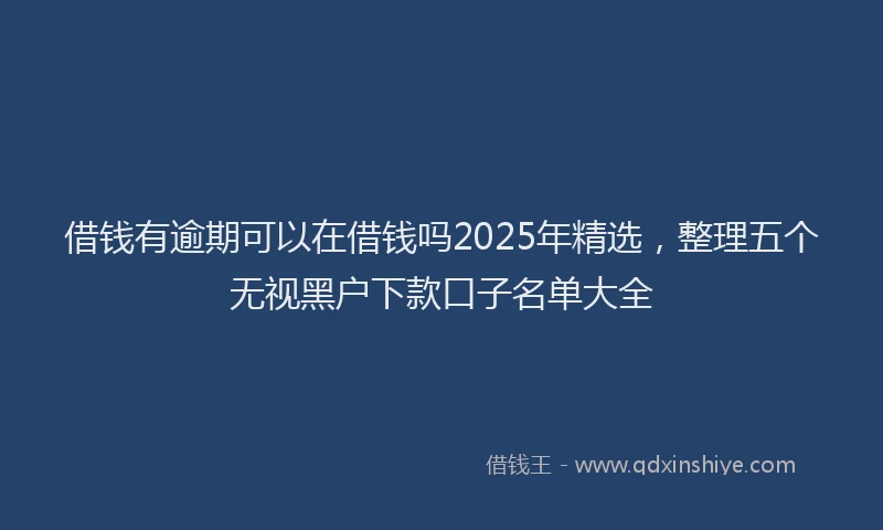 借钱有逾期可以在借钱吗2025年精选，整理五个无视黑户下款口子名单大全