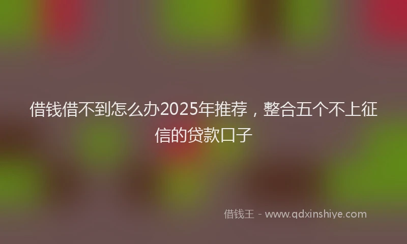 借钱借不到怎么办2025年推荐，整合五个不上征信的贷款口子