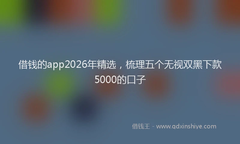 借钱的app2026年精选，梳理五个无视双黑下款5000的口子