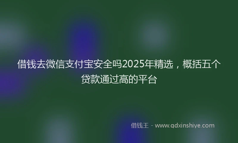 借钱去微信支付宝安全吗2025年精选，概括五个贷款通过高的平台
