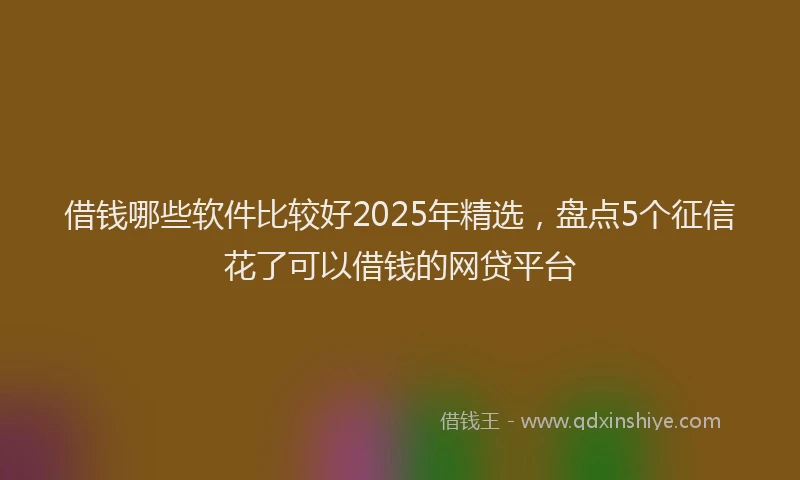 借钱哪些软件比较好2025年精选，盘点5个征信花了可以借钱的网贷平台