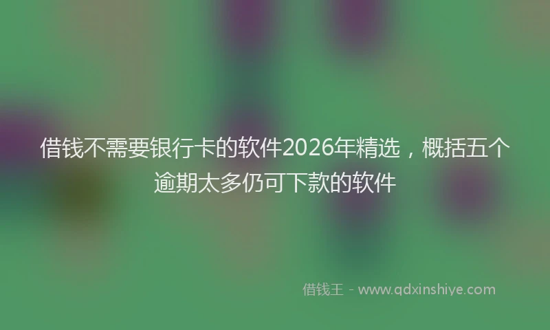 借钱不需要银行卡的软件2026年精选，概括五个逾期太多仍可下款的软件
