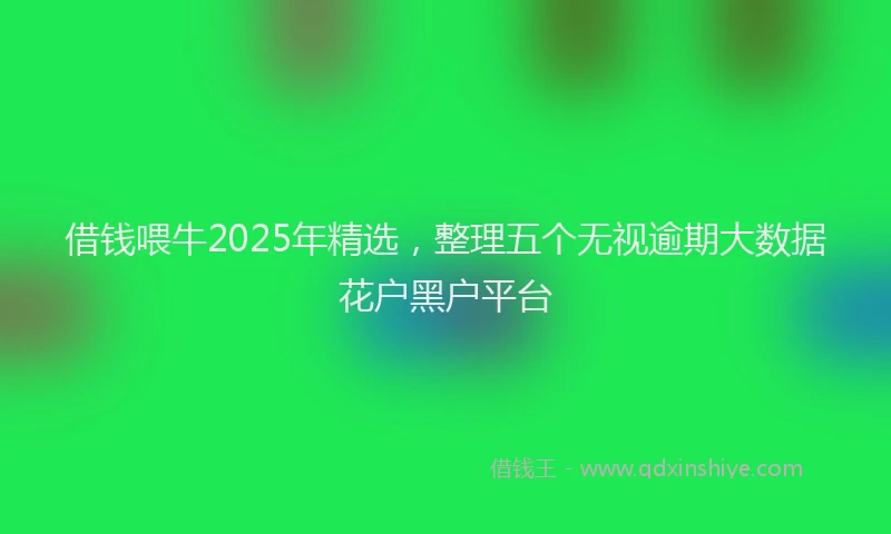 借钱喂牛2025年精选，整理五个无视逾期大数据花户黑户平台