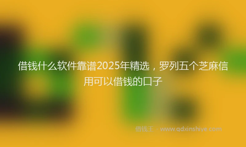 借钱什么软件靠谱2025年精选，罗列五个芝麻信用可以借钱的口子