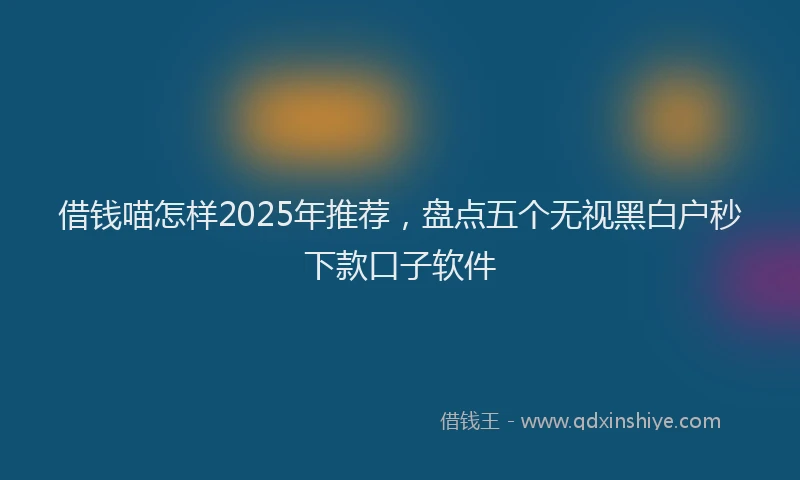 借钱喵怎样2025年推荐，盘点五个无视黑白户秒下款口子软件