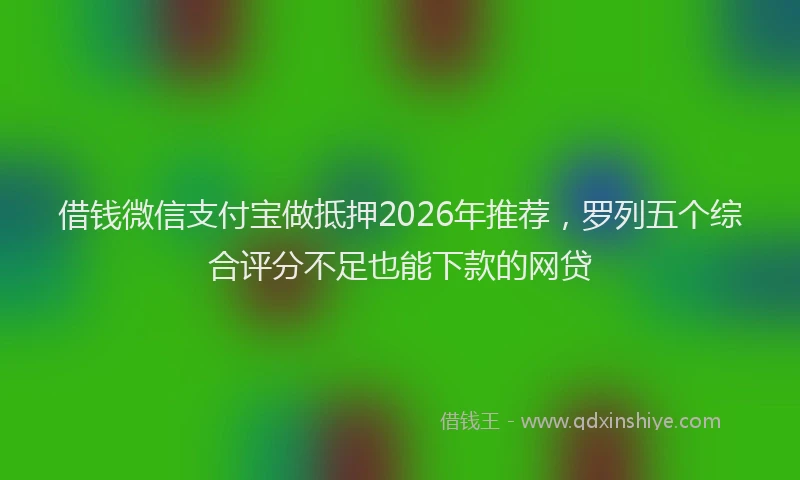 借钱微信支付宝做抵押2026年推荐，罗列五个综合评分不足也能下款的网贷