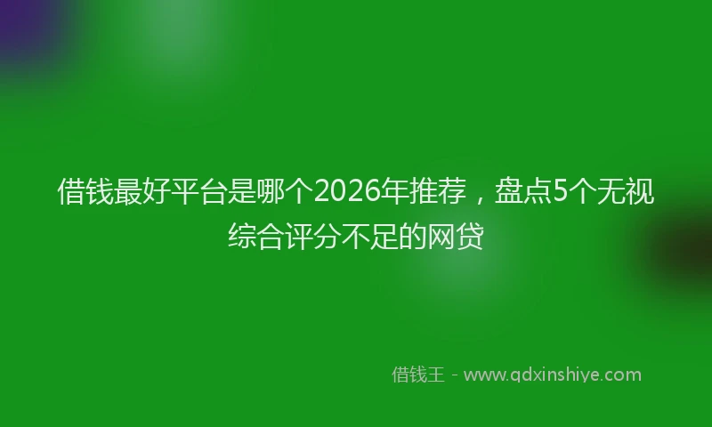 借钱最好平台是哪个2026年推荐，盘点5个无视综合评分不足的网贷