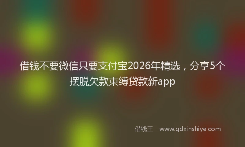 借钱不要微信只要支付宝2026年精选，分享5个摆脱欠款束缚贷款新app