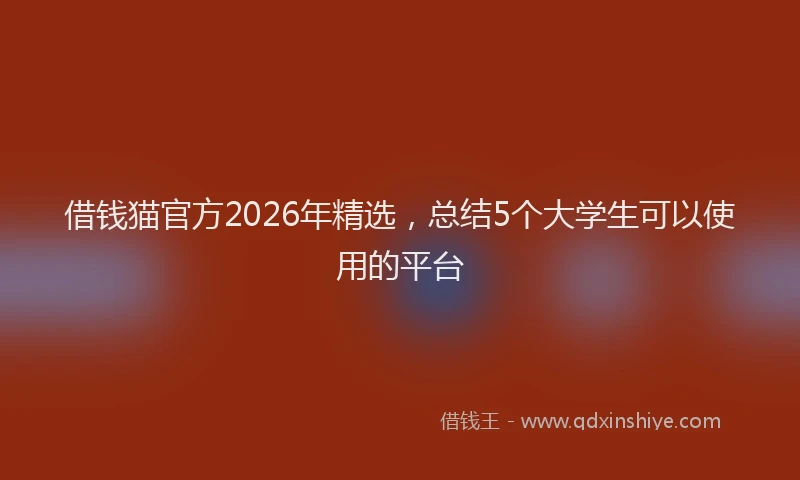 借钱猫官方2026年精选，总结5个大学生可以使用的平台
