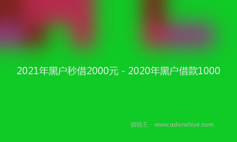 2021年黑户秒借2000元 - 2020年黑户借款1000