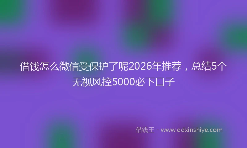 借钱怎么微信受保护了呢2026年推荐，总结5个无视风控5000必下口子