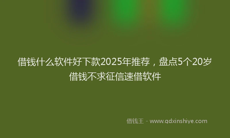 借钱什么软件好下款2025年推荐，盘点5个20岁借钱不求征信速借软件