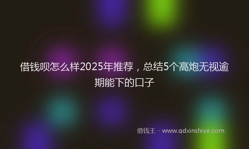 借钱呗怎么样2025年推荐，总结5个高炮无视逾期能下的口子