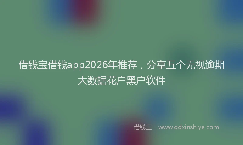 借钱宝借钱app2026年推荐,分享五个无视逾期大数据花户黑户软件