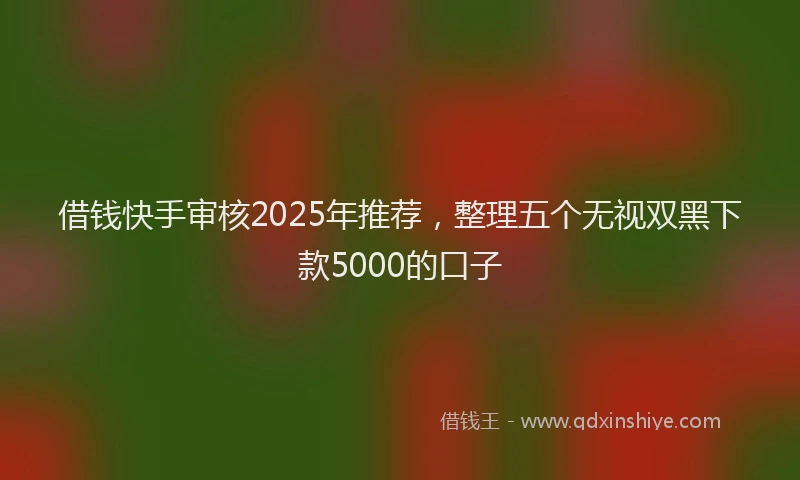 借钱快手审核2025年推荐，整理五个无视双黑下款5000的口子