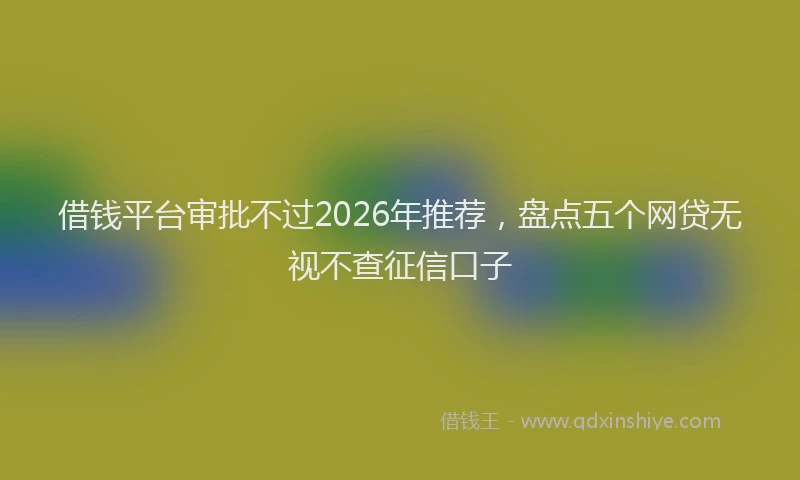 借钱平台审批不过2026年推荐，盘点五个网贷无视不查征信口子