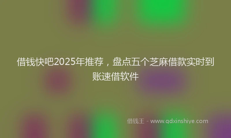 借钱快吧2025年推荐,盘点五个芝麻借款实时到账速借软件