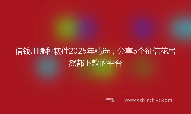 借钱用哪种软件2025年精选，分享5个征信花居然都下款的平台