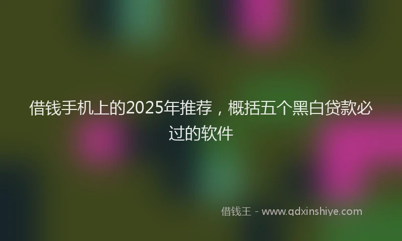 借钱手机上的2025年推荐，概括五个黑白贷款必过的软件