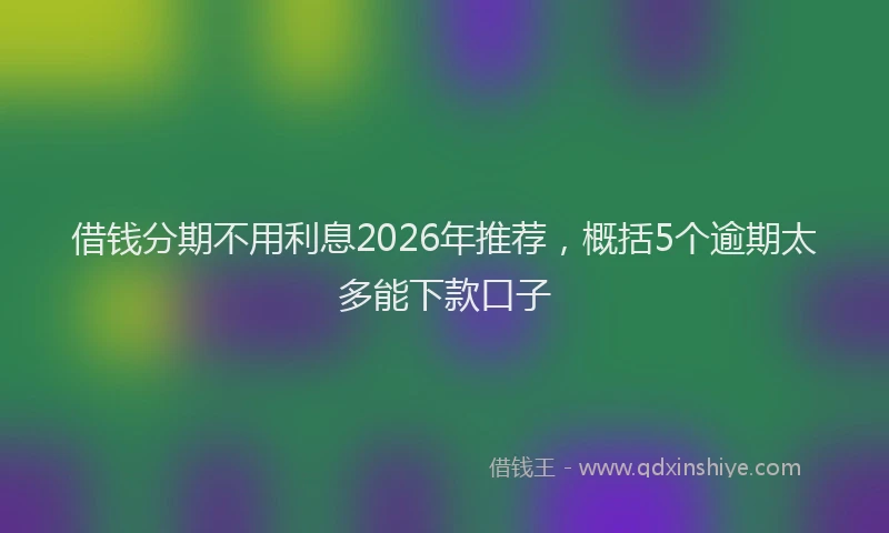 借钱分期不用利息2026年推荐,概括5个逾期太多能下款口子