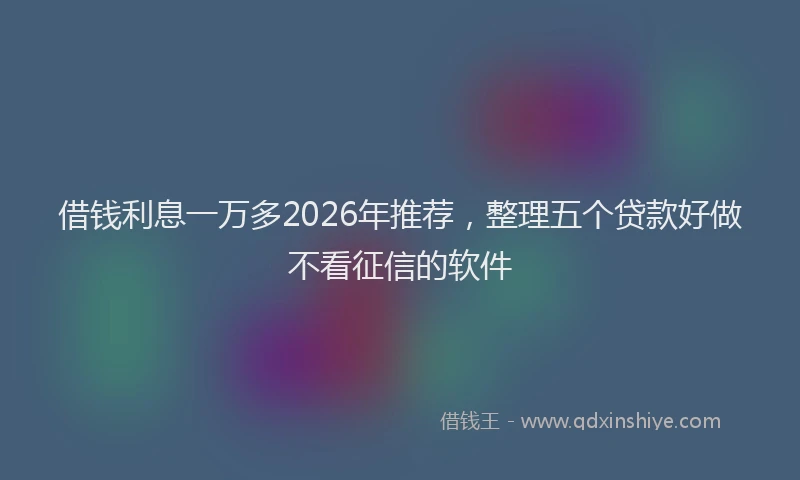 借钱利息一万多2026年推荐，整理五个贷款好做不看征信的软件