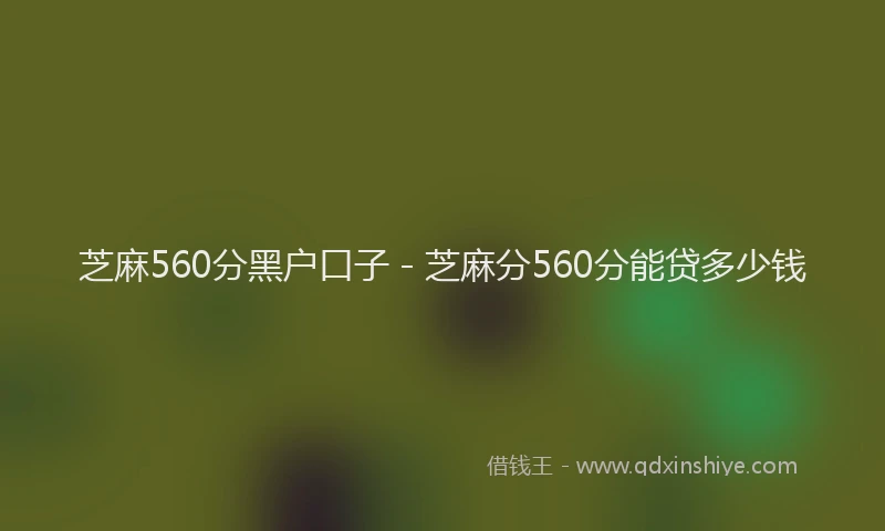 芝麻560分黑户口子 - 芝麻分560分能贷多少钱