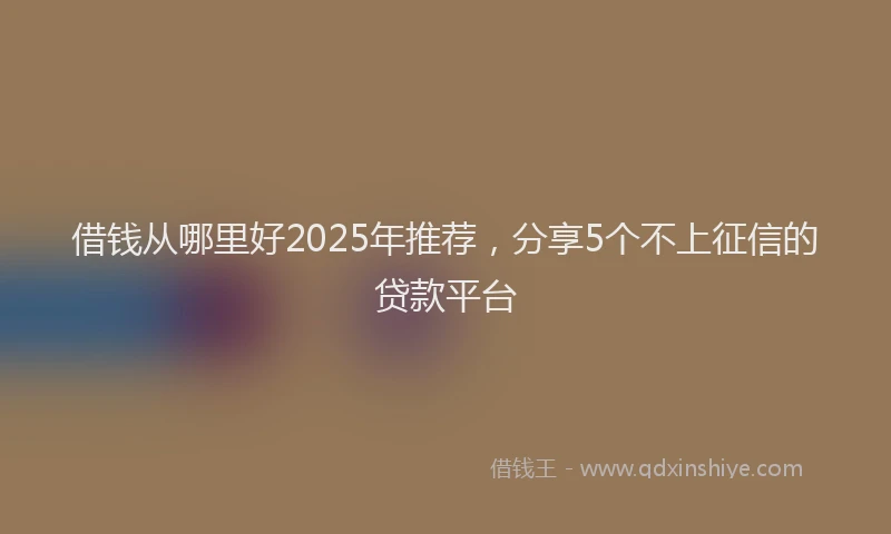 借钱从哪里好2025年推荐，分享5个不上征信的贷款平台